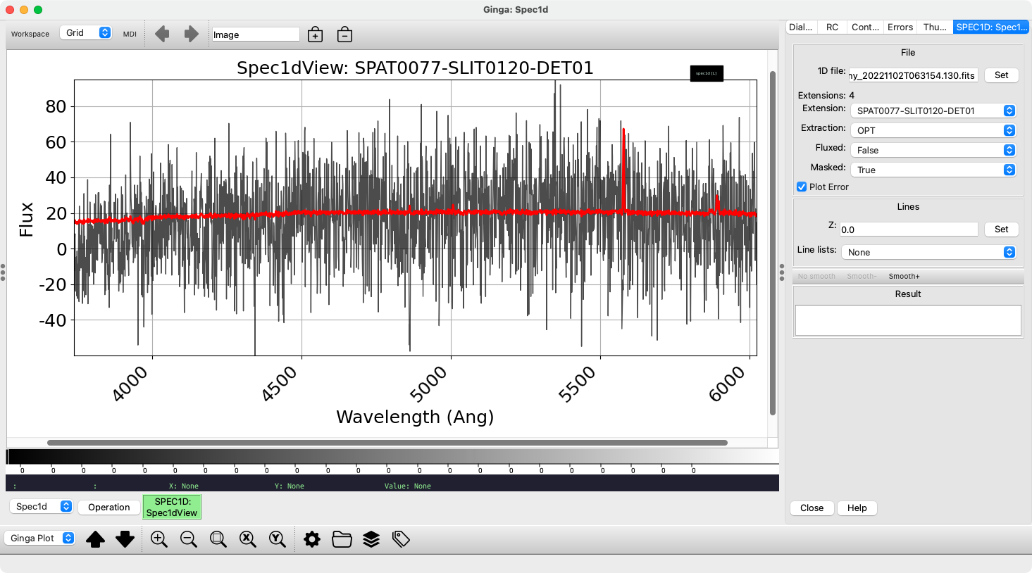 Manual extraction in a spec1d file